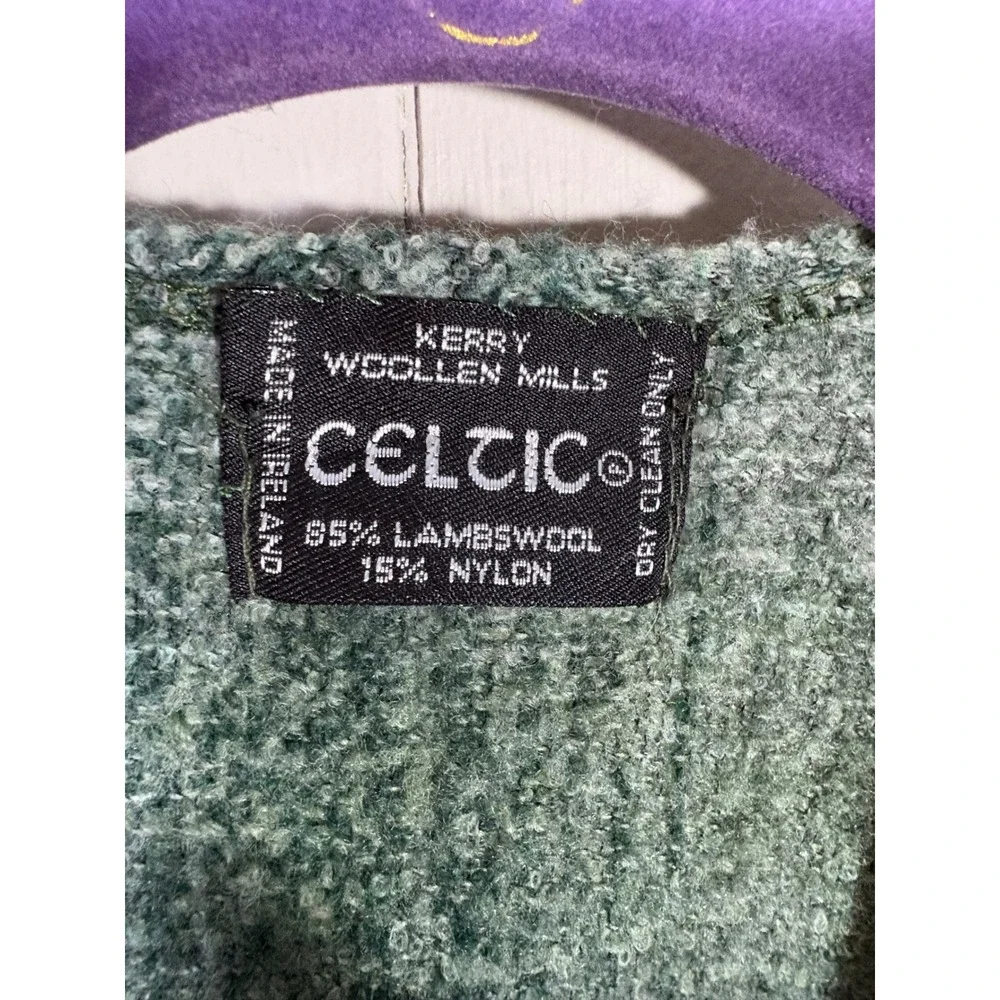 Kerry Woollen Mills Celtic Green Ombre Plaid Lambswool Blend Shawl Wrap Ireland